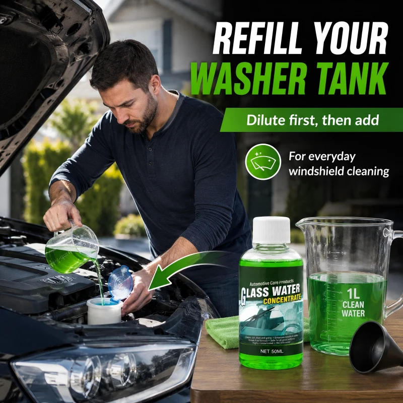 dht™⭐6-in-1 Glass Water Concentrate🚗10ml makes 1L, cuts bugs & grime, streak-free