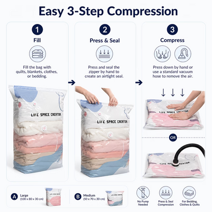No Pump Vacuum Storage Bags