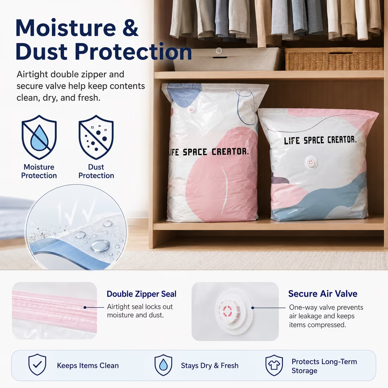 No Pump Vacuum Storage Bags