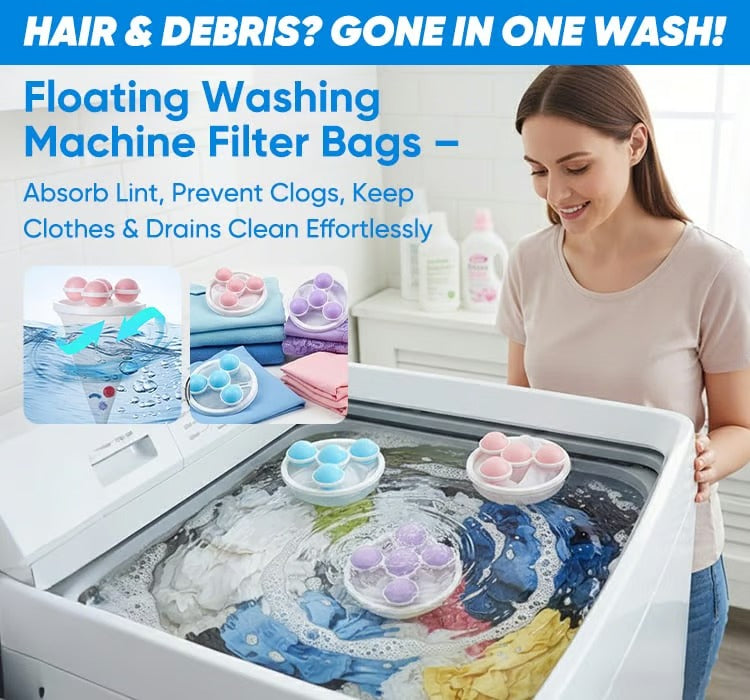 3pcs Washing Machine Floating Hair Catcher Clothes Fluff Filter Bag