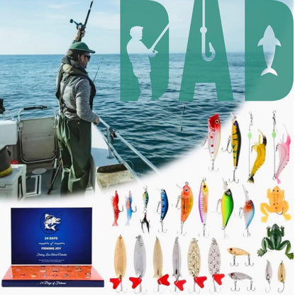 🐟️Fishing Advent Calendar 2026🎄24 Days of Christmas Angler Countdown⭐Christmas Lure Fishing Gift for Man