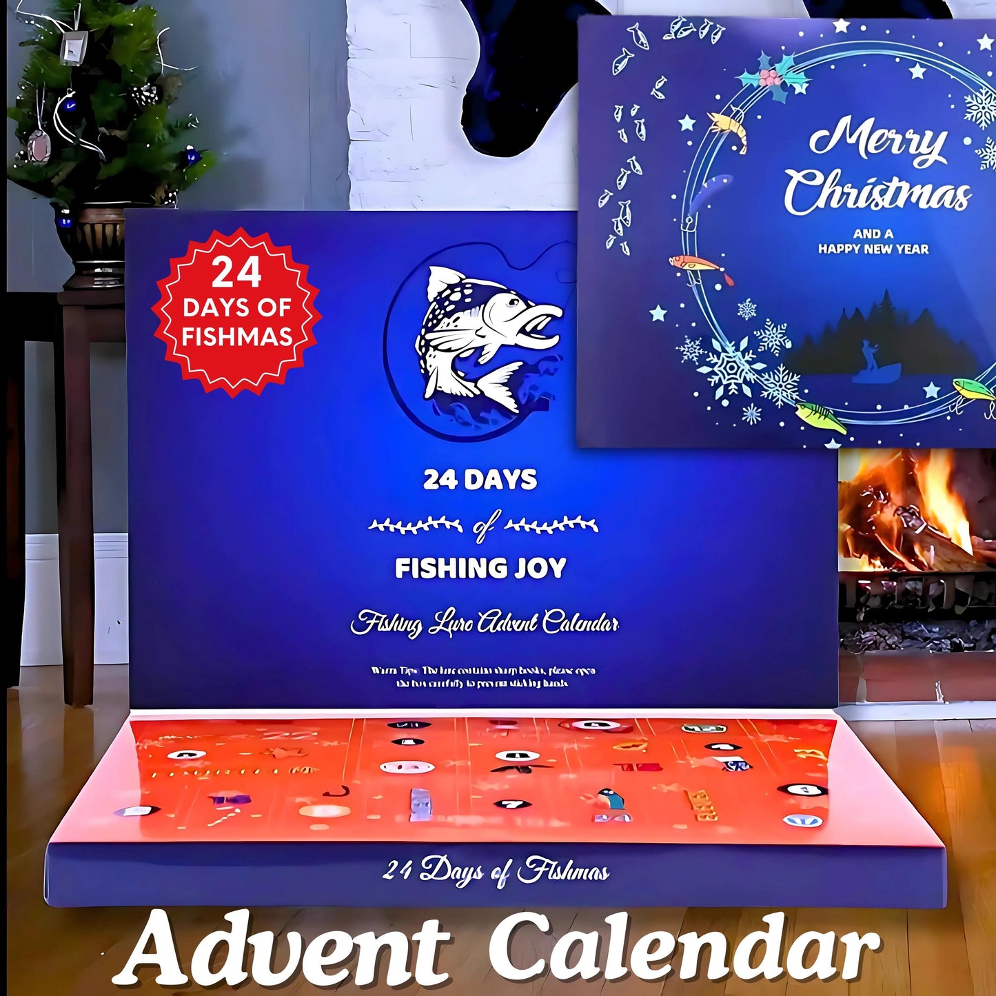 🐟️Fishing Advent Calendar 2026🎄24 Days of Christmas Angler Countdown⭐Christmas Lure Fishing Gift for Man