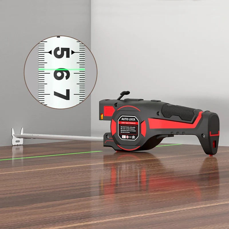 2-in-1 measuring tape with laser guide