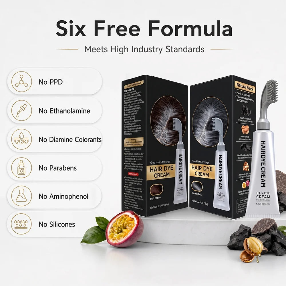 Unisex Grey Coverage Hair Dye with Hair Care