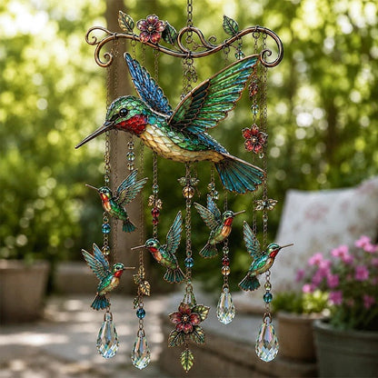 Colorful Hummingbird Wind Chime