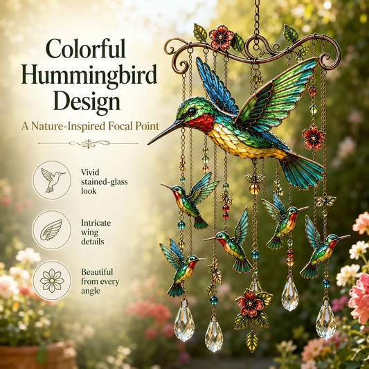Colorful Hummingbird Wind Chime