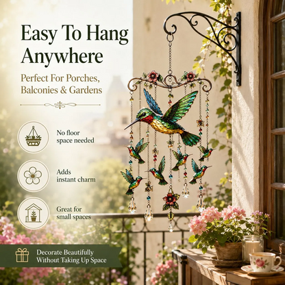 Colorful Hummingbird Wind Chime