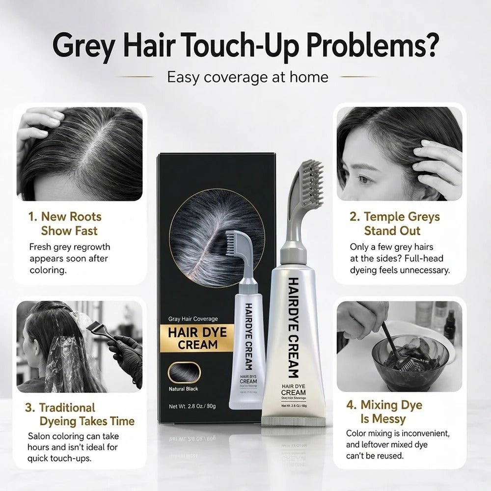 Unisex Grey Coverage Hair Dye with Hair Care