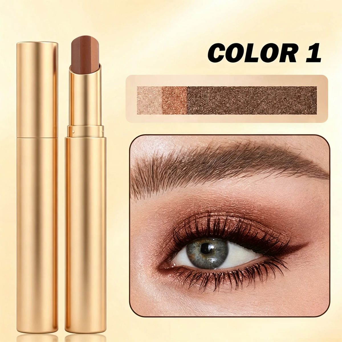 dht™⭐3-in-1 Eyeshadow Stick – Waterproof Long-Wear Shimmer Eye Makeup