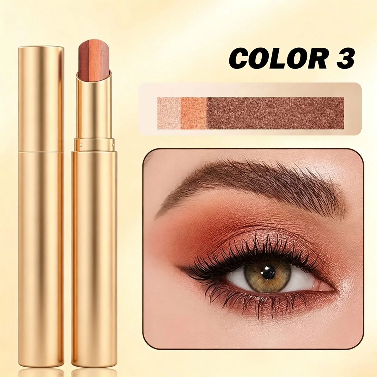 dht™⭐3-in-1 Eyeshadow Stick – Waterproof Long-Wear Shimmer Eye Makeup