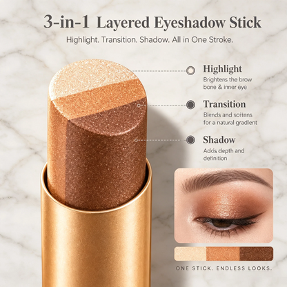 dht™⭐3-in-1 Eyeshadow Stick – Waterproof Long-Wear Shimmer Eye Makeup