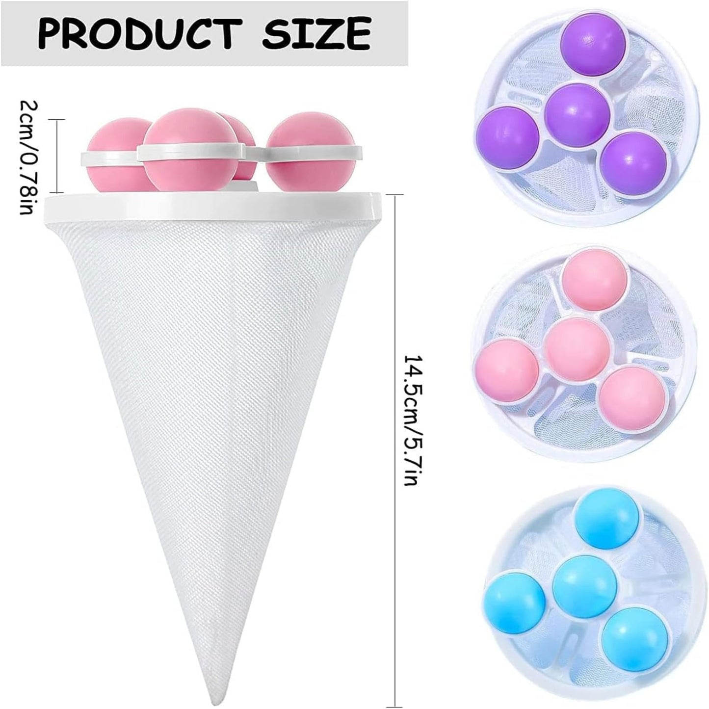 3pcs Washing Machine Floating Hair Catcher Clothes Fluff Filter Bag