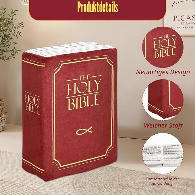 ✝️Bible Pillow Book Shaped For Christian🎁Decoration Gifts For Adults Kids