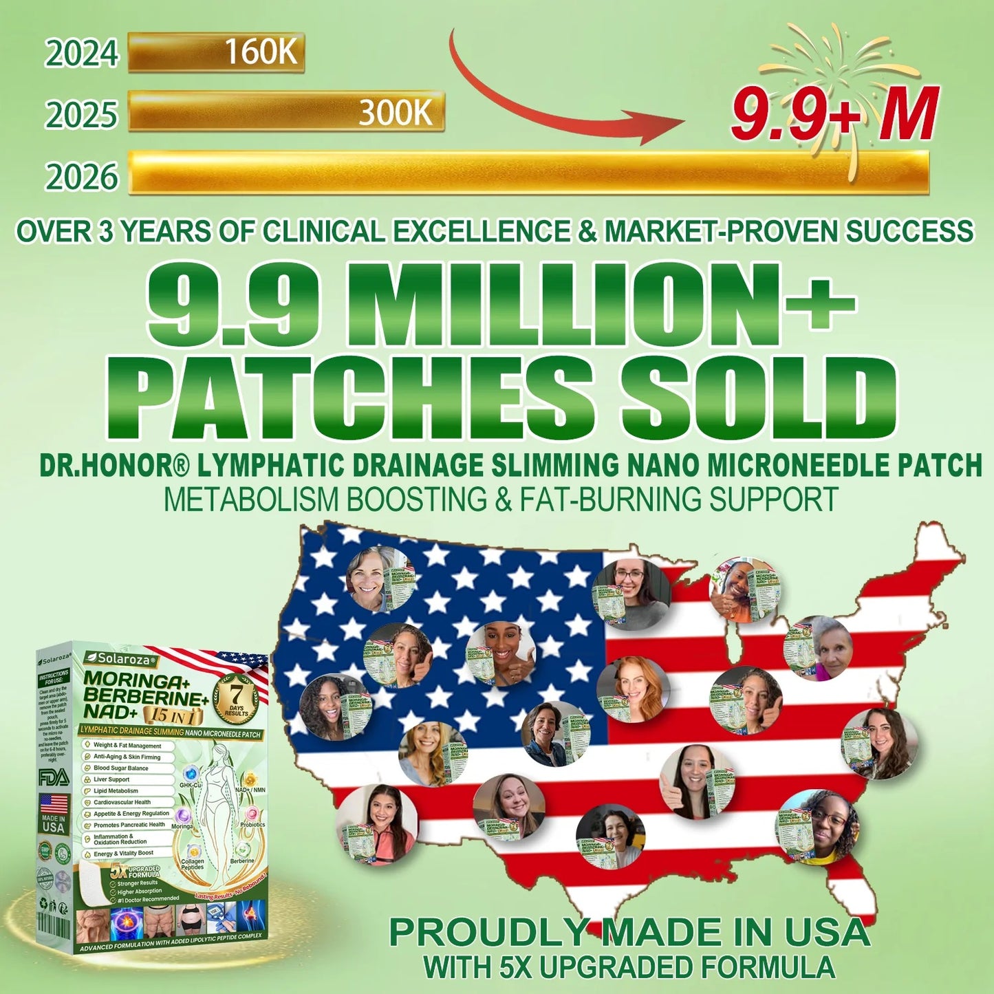 🔥10-in-1 Moringa Berberine NAD+ Nano Microneedle Patch