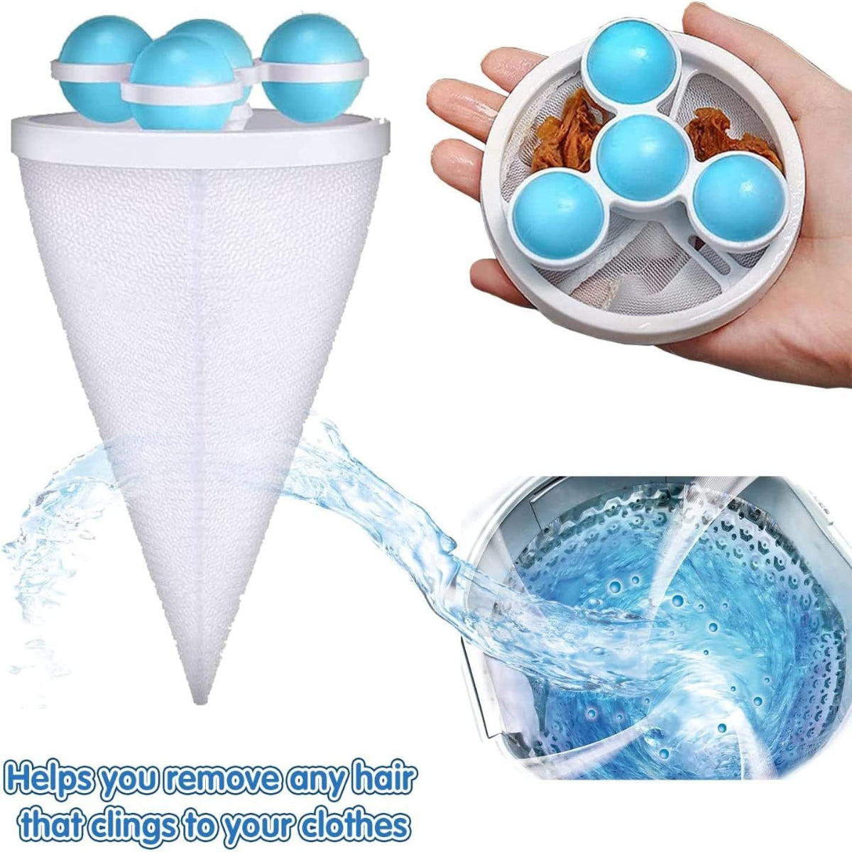 3pcs Washing Machine Floating Hair Catcher Clothes Fluff Filter Bag