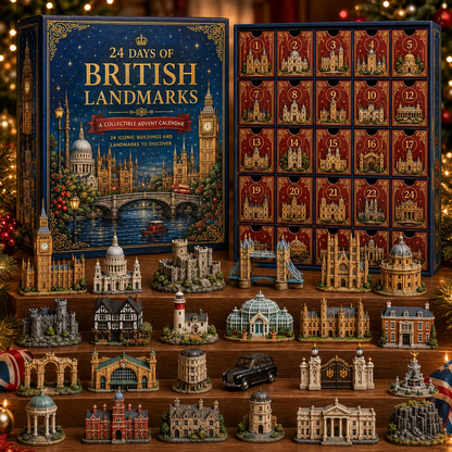 24‑Day Festive Countdown, UK Landmark Themed Collectible Miniatures Blind Box