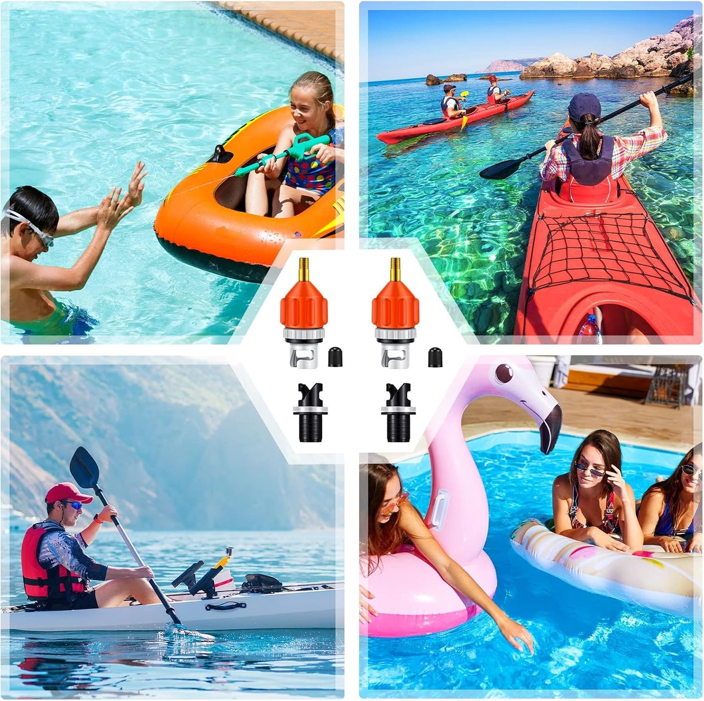 🚢Inflatable Boat Sup Pump Adaptor🚀Air Valve Adapter Set