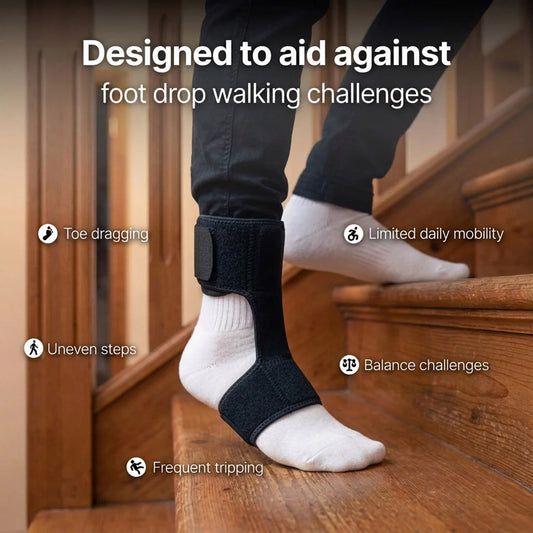 Elderly Foot Drop Walking Aid Brace, Ankle Foot Lift Support for Safe Daily Walking