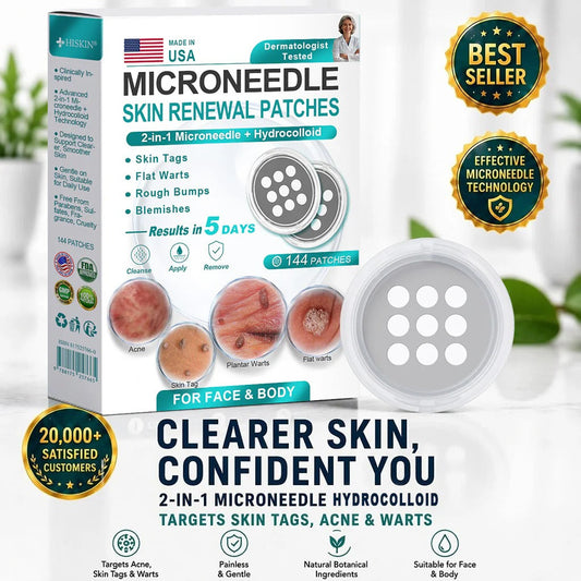2-in-1 Microneedle & Hydrocolloid Patch👨‍⚕️ | Removes raised moles, acne, flat warts, and skin tags