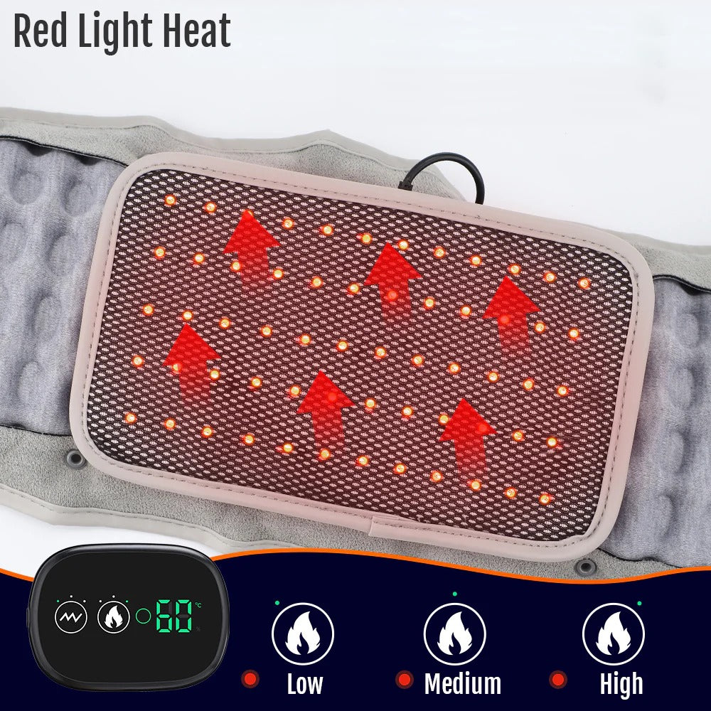 Red Light Heating Waist Massager, Inflatable Support Vibration Therapy Belt