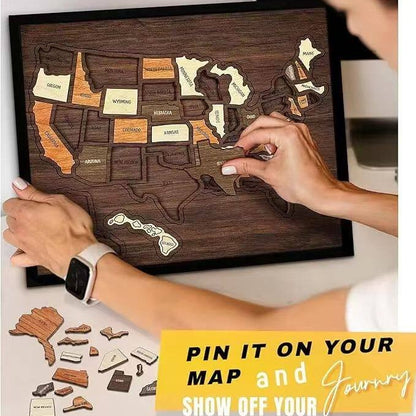 Wooden Travel Puzzle of the United States – 250th Anniversary Commemorative Gift