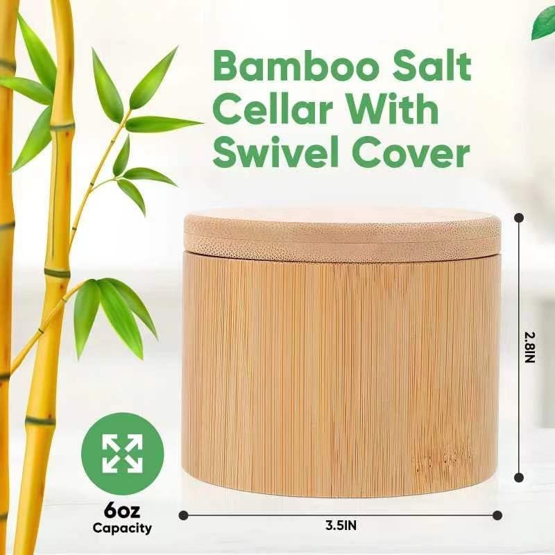 Bamboo Salt Container with Lid