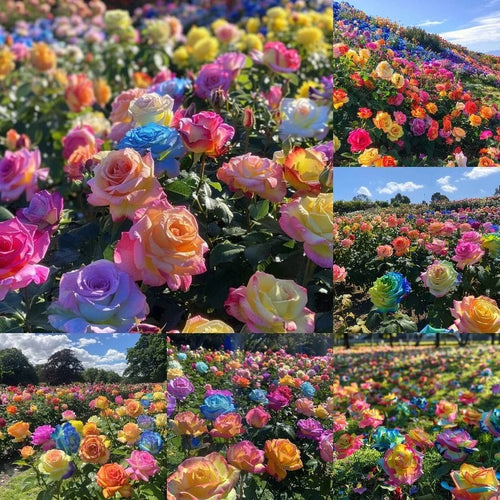 100 Mixed Color Rainbow Rose