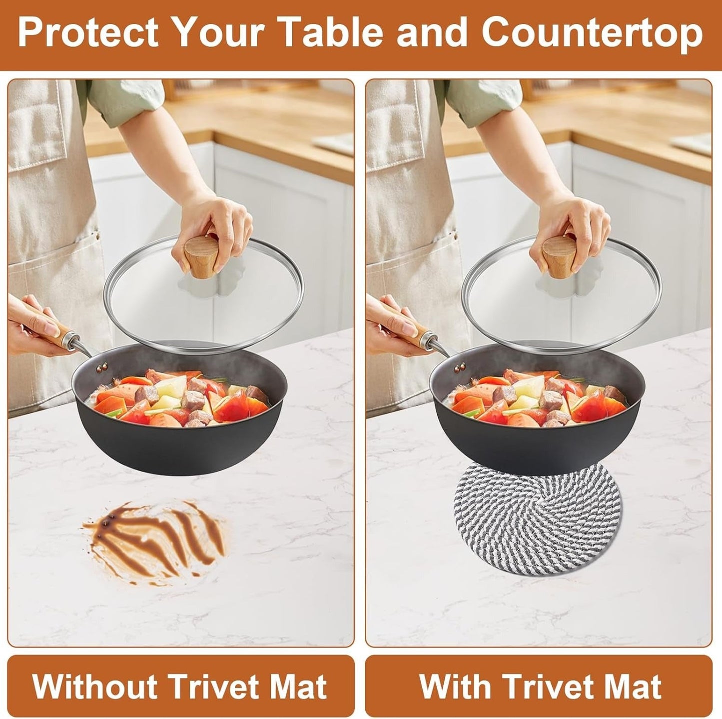 5PC Hot Pads for Countertop and Table