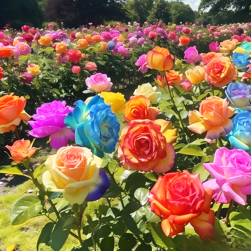 100 Mixed Color Rainbow Rose