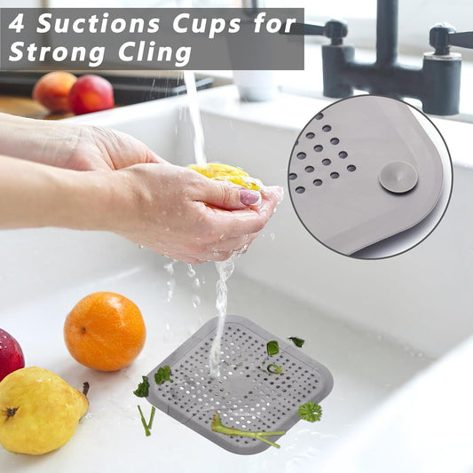Silicone Shower Drain Hair Catcher with Sucker