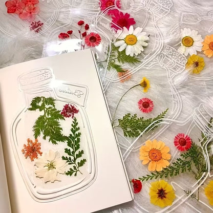 DIY Transparent Dried Flowers Bookmarks