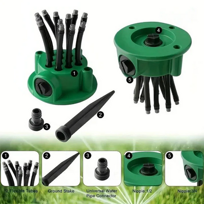 360° Flexible Garden Sprinkler with Adjustable Multi-Directional Water Spray
