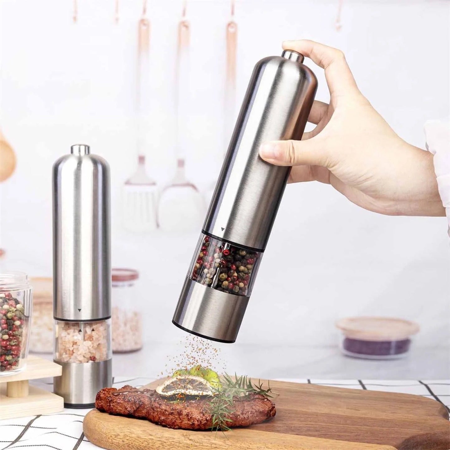 Stainless Electric Salt and Pepper Grinder Type C Rechargeable