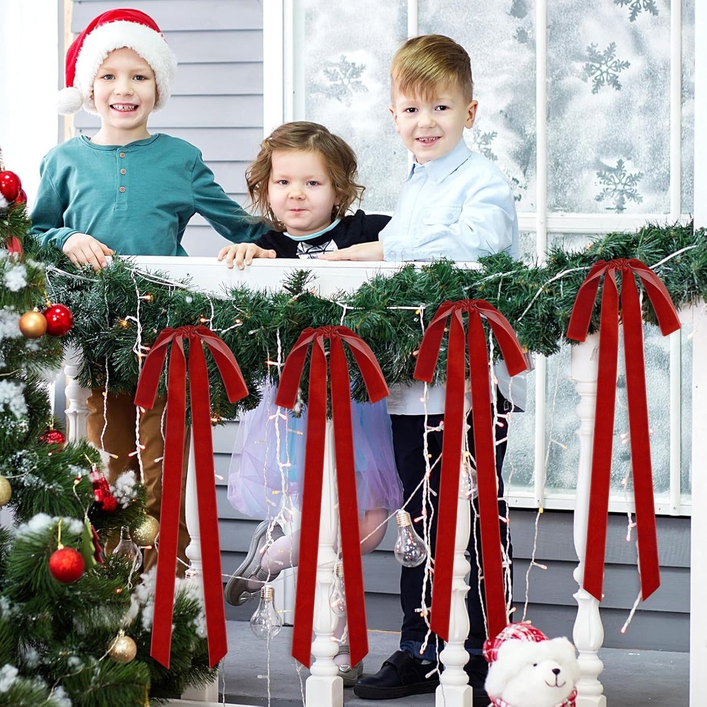 Red Christmas Bows (4PC )