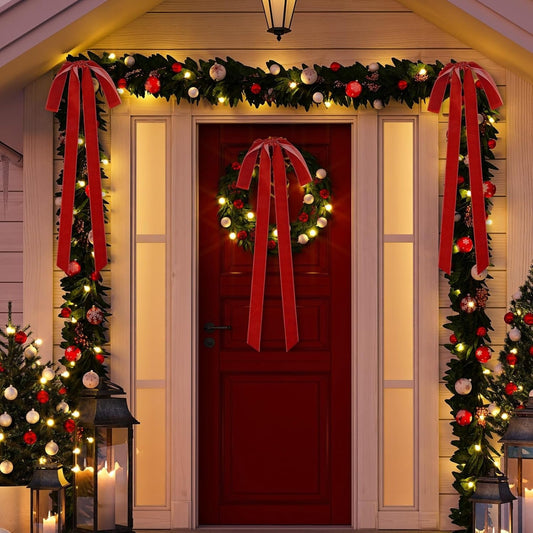 Red Christmas Bows (4PC )