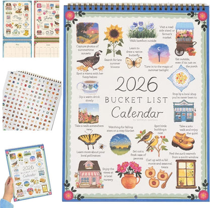 2026 Bucket List Wall Calendar