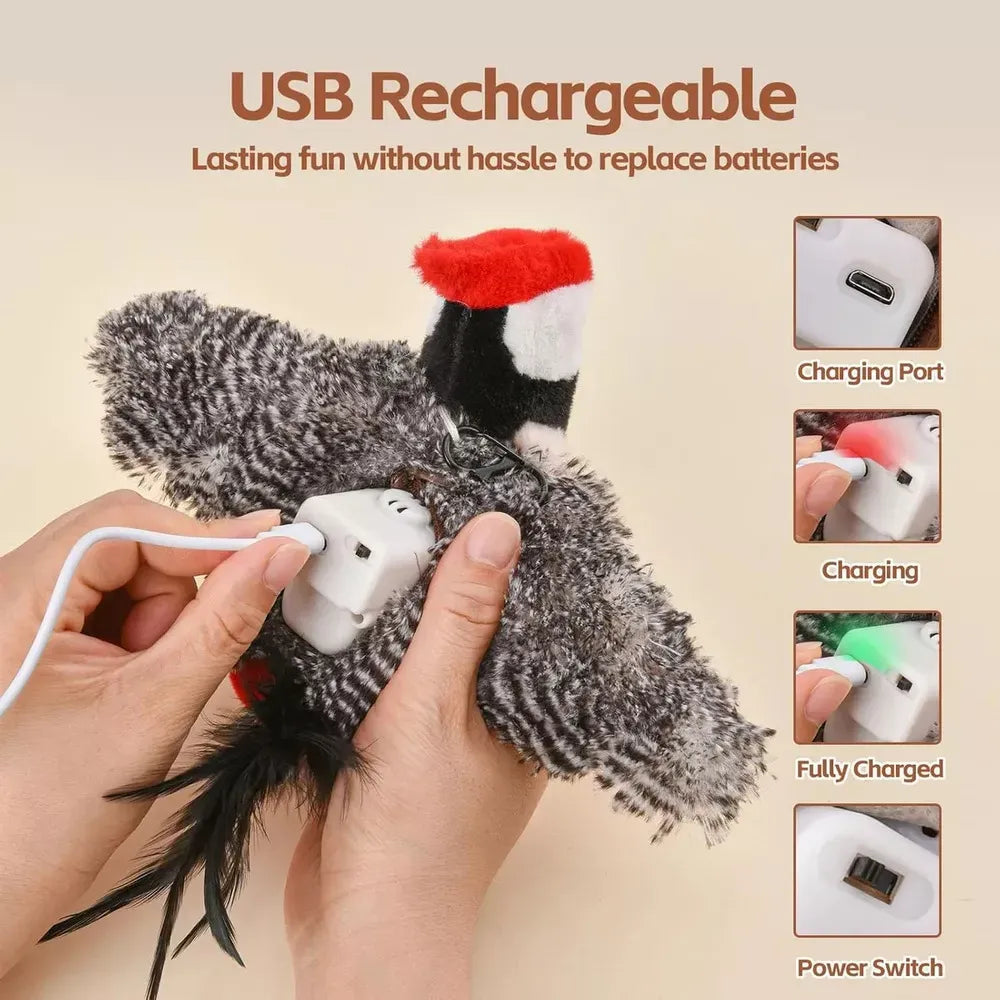 🐱Interactive Cat Toys🐦Rechargeable Chirping Flapping Bird