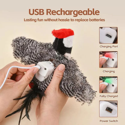 🐱Interactive Cat Toys🐦Rechargeable Chirping Flapping Bird