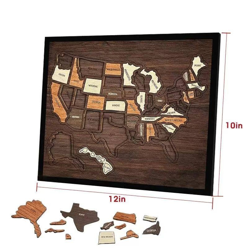 Wooden Travel Puzzle of the United States – 250th Anniversary Commemorative Gift
