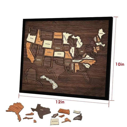 Wooden Travel Puzzle of the United States – 250th Anniversary Commemorative Gift