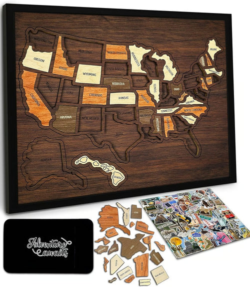 Wooden Travel Puzzle of the United States – 250th Anniversary Commemorative Gift
