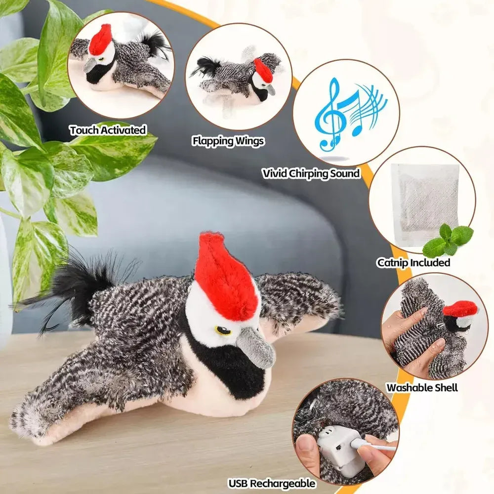 🐱Interactive Cat Toys🐦Rechargeable Chirping Flapping Bird