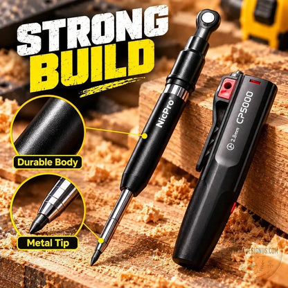 NicPro 2.8mm Mechanical Carpenter Pencil with Lead Refill Set for Construction