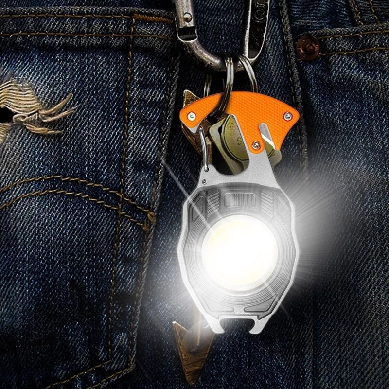 dht™⭐Mini Keychain Flashlight Rechargeable Work Light Multifunction Outdoor Camping Emergency Light