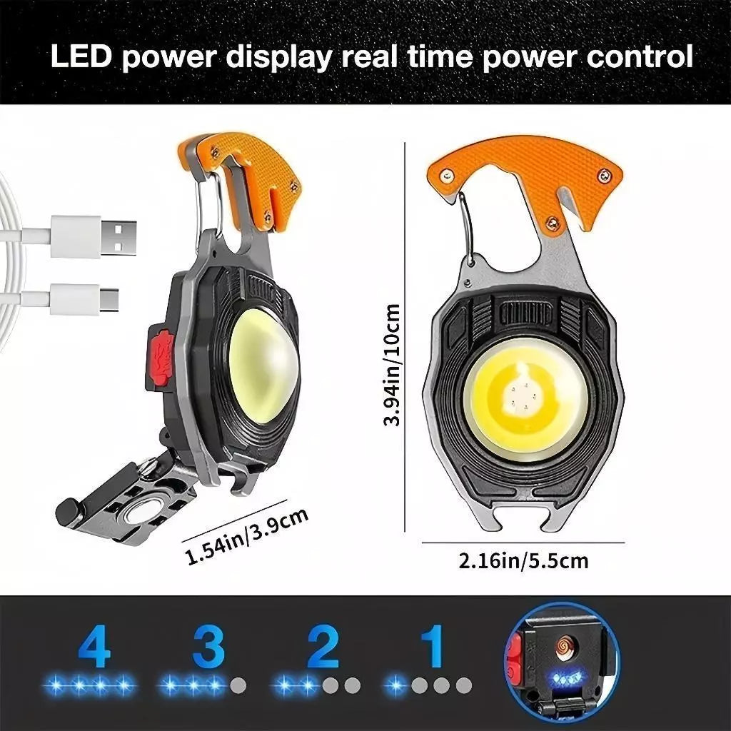 dht™⭐Mini Keychain Flashlight Rechargeable Work Light Multifunction Outdoor Camping Emergency Light