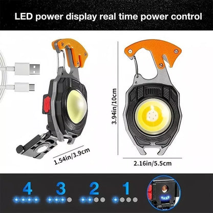 dht™⭐Mini Keychain Flashlight Rechargeable Work Light Multifunction Outdoor Camping Emergency Light