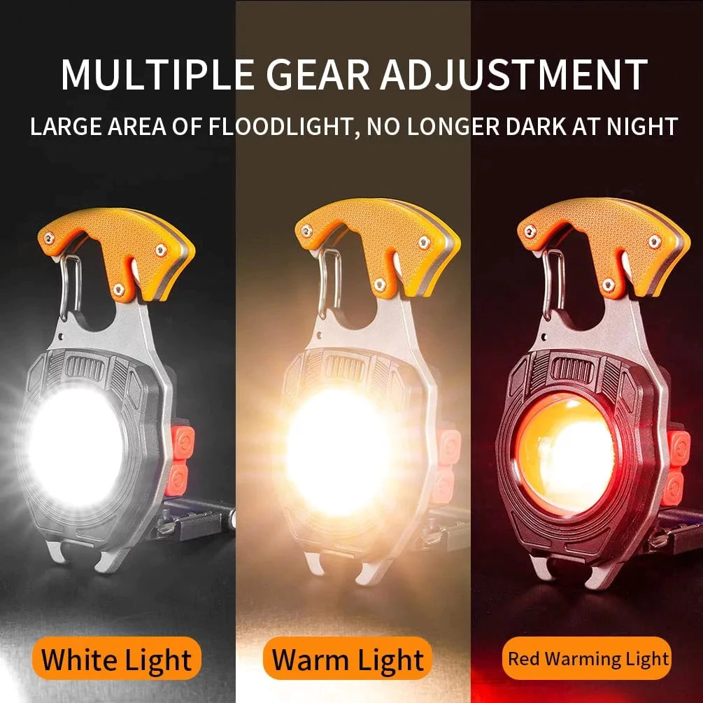 dht™⭐Mini Keychain Flashlight Rechargeable Work Light Multifunction Outdoor Camping Emergency Light