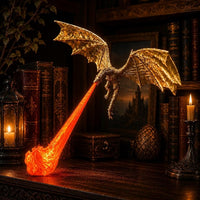 Gold Dragon With Red Flame