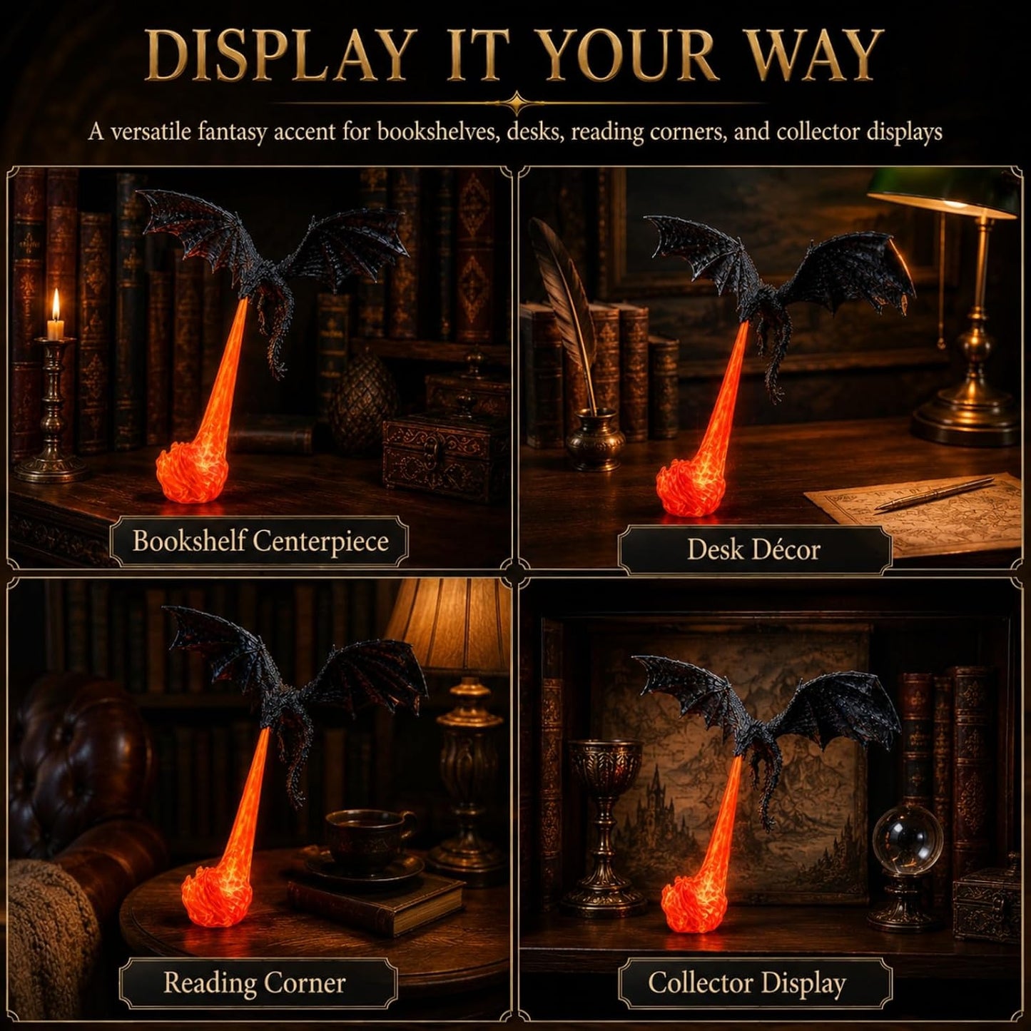 🐉 3D Dragon Flame Sculpture Ornament