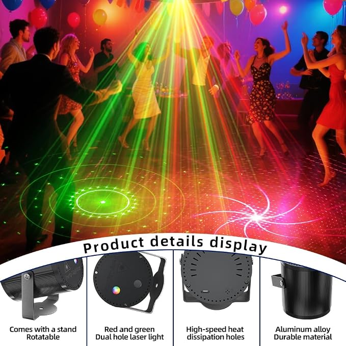 💡 Mini Cylinder DJ Disco Laser Light for Parties, Christmas, Weddings & Events